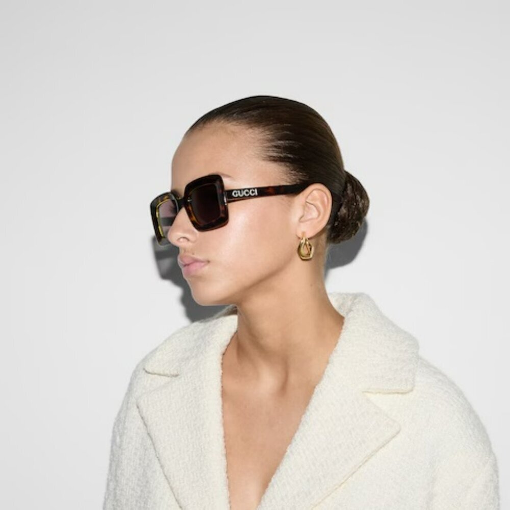 Gucci GG1718S 002  BRAND NEW Sunglasses Havana Brown Women Square
